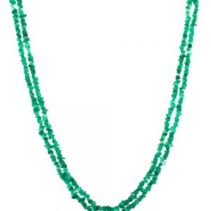 Genuine Healing Crystal Green Onyx Chips Semi Precious Stone Necklace