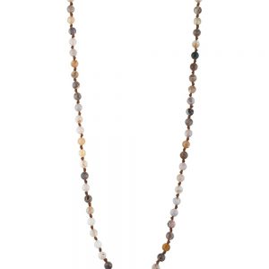 Genuine Healing Chakra Bamboo Leaf Agate Semi Precious Stone Necklace