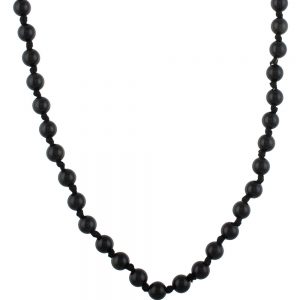 Genuine Healing Crystal Black Obsidian Semi Precious Stone Necklace