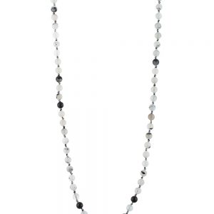 Natural Black Tourmaline Healing Crytal Semi Precious Stone Necklace
