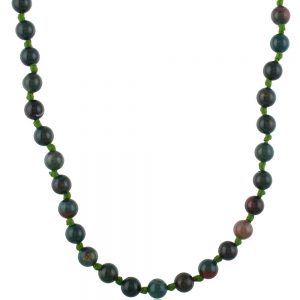 Natural Chakra Healing Reiki Crystal Bloodstone Semi Precious Necklace