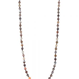 Genuine Reiki Chakra Healing Black Agate Semi Precious Stone Necklace