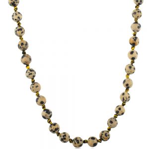 Genuine Dalmation Jasper Semi Precious Gemstone Energises Necklace