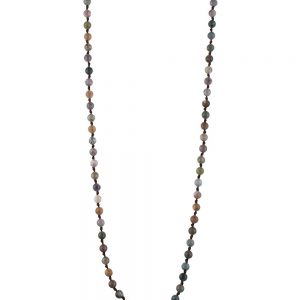 Agate Round Bead Mala Necklace Physical Strength & Emotional Security