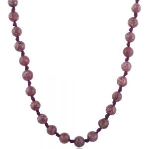Genuine Crystal Pink Lepidolite Semi Precious Stone Passion Necklace
