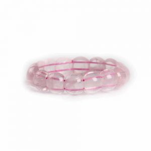 Natural Pink Rose Quartz Semi Precious Stone Bracelet Self Confidence