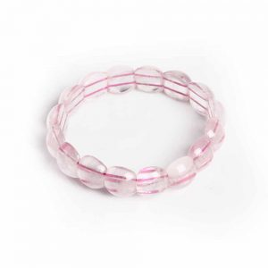Natural Pink Rose Quartz Semi Precious Stone Bracelet Self Confidence