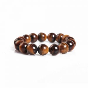Natural Tiger Eye Round Beads Crystal Stone Bracelet Plexus Chakra