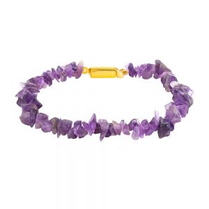 Genuine Healing Amethyst Semi Precious Bracelet Releases Tension