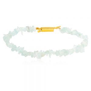 Natural Crystal Aquamarine Semi Precious Stone Bracelet Soothes Fears