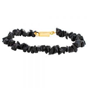 Genuine Reiki Crystal Black Onyx Chips Semi Precious Stone Bracelet