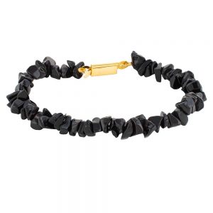Genuine Reiki Crystal Black Onyx Chips Semi Precious Stone Bracelet