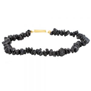 Natural Healing Crytal Black Spinal Semi Precious Stone Chips Bracelet