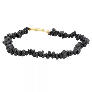 Natural Healing Crytal Black Spinal Semi Precious Stone Chips Bracelet