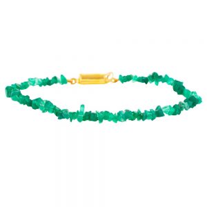 Natural Reiki Crystal Green Onyx Chips Semi Precious Gemstone Bracelet