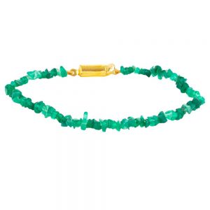 Natural Reiki Crystal Green Onyx Chips Semi Precious Gemstone Bracelet