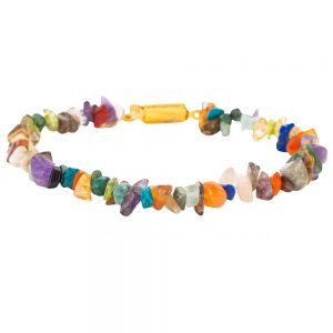 Natural Reiki Healing Crytal Agate Semi Precious Stone Chips Bracelet