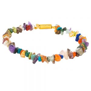 Natural Reiki Healing Crytal Agate Semi Precious Stone Chips Bracelet