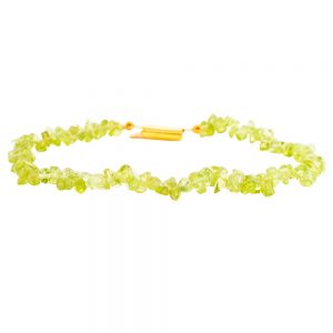 Genuine Healing Crystal Green Peridot Semi Precious Gemstone Bracelet