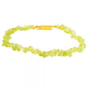 Genuine Healing Crystal Green Peridot Semi Precious Gemstone Bracelet