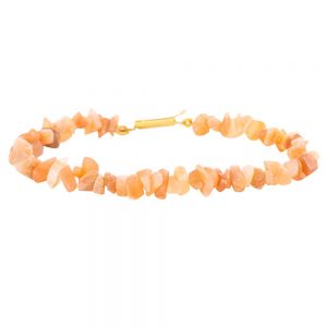 Genuine Healing Crystal Moonstone Semi Precious Stone Chips Bracelet