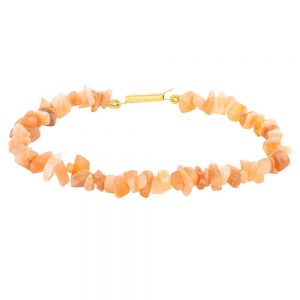 Genuine Healing Crystal Moonstone Semi Precious Stone Chips Bracelet