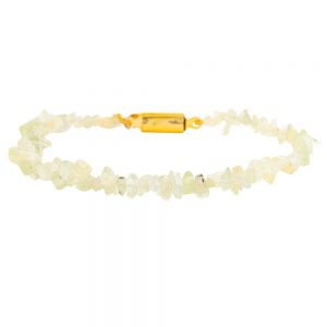 Natural White Healing Crystal Prehnite Semi Precious Gemstone Bracelet