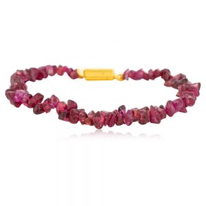 Purple Garnet Chips Semi Precious Stone Bracelet Purify Chakras