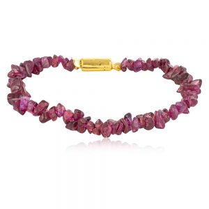 Purple Garnet Chips Semi Precious Stone Bracelet Purify Chakras