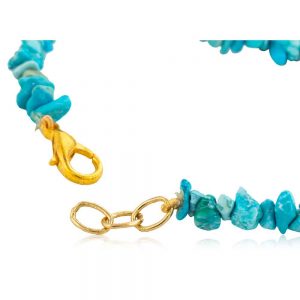 Original Blue Turquoise Reiki Crystal Semi Precious Gemstone Bracelet