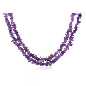 Natural Healing Chakra Amethyst Semi Precious Necklace For Creativity