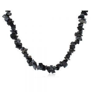 Natural Crystal Black Obsidian Semi Precious Stone Arthritis Necklace