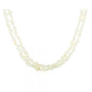 Natural Healing Crystal Blue Prehnite Semi Precious Gemstone Necklace