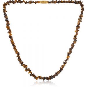 Natural Reiki Crystal Brown Tiger Eye Precious Gemstone Chips Necklace