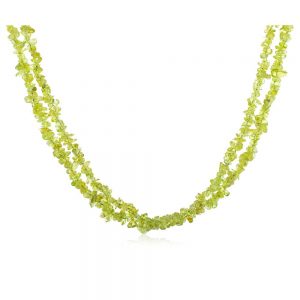 Original Healing Crystal Green Peridot Semi Precious Gemstone Necklace