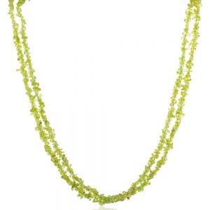 Original Healing Crystal Green Peridot Semi Precious Gemstone Necklace