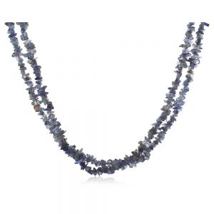 Natural Healing Crystal Iolite Semi Precious Gemstone Chips Necklace