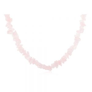 Natural Light Pink Crytal Rose Quartz Semi Precious Stone Necklace
