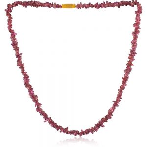 Natural Rhodolite Reiki Crystal Maroon Fluorite Semi Precious Necklace