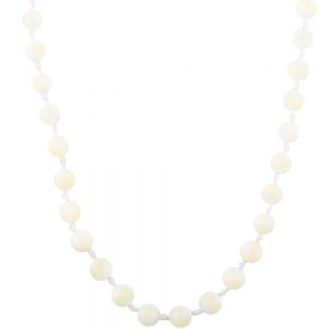 Mother Of Pearl Healing Power Round Bead Protection Stone Necklace