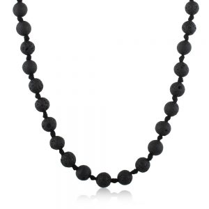Natural Grey Crystal Healing Lapis Lazuli Semi Precious Stone Necklace