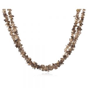 Natural Light Black Reiki Crytal Quartz Semi Precious Stone Necklace