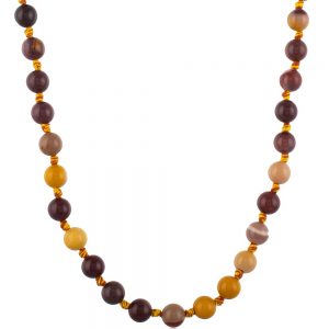 Natural Mookaite 32″ Round Bead Healing Reiki Crystal Stone Necklace