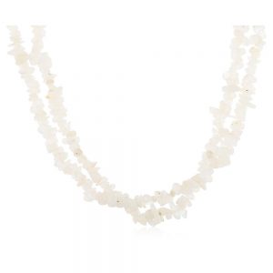 Natural Reiki White Semi Precious Rainbow Moonstone Stone Necklace