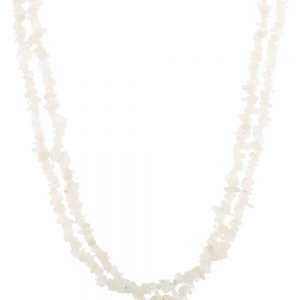 Natural Reiki White Semi Precious Rainbow Moonstone Stone Necklace