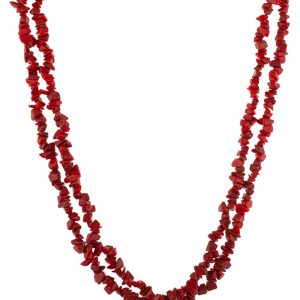 Natural Healing Reiki Crystal Red Coral Precious Stone Chips Necklace