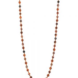 Round Bead Fire Agate Stone Necklace Increases Life Force Energy