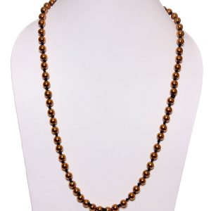 Natural Gold Round Bead Chrysoprase Semi Precious Gemstone Necklace