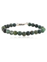 Genuine Reiki Chakra Healing Moss Agate Semi Precious Stone Bracelet - Image 2