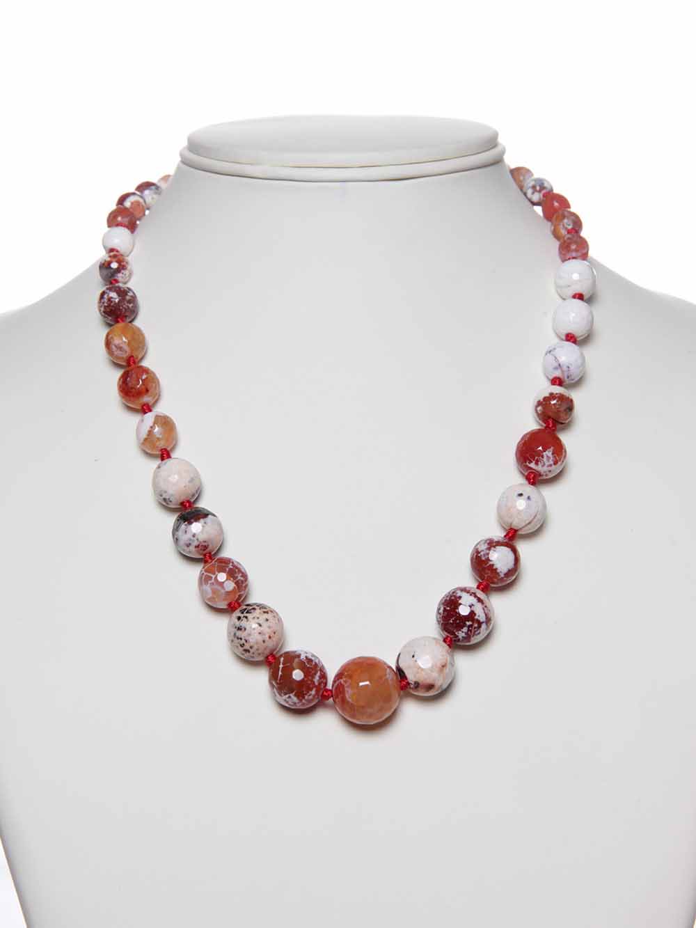00104.jpg Genuine Healing Chakra Orange Onyx Semi Precious Stone Necklace - Image 1
